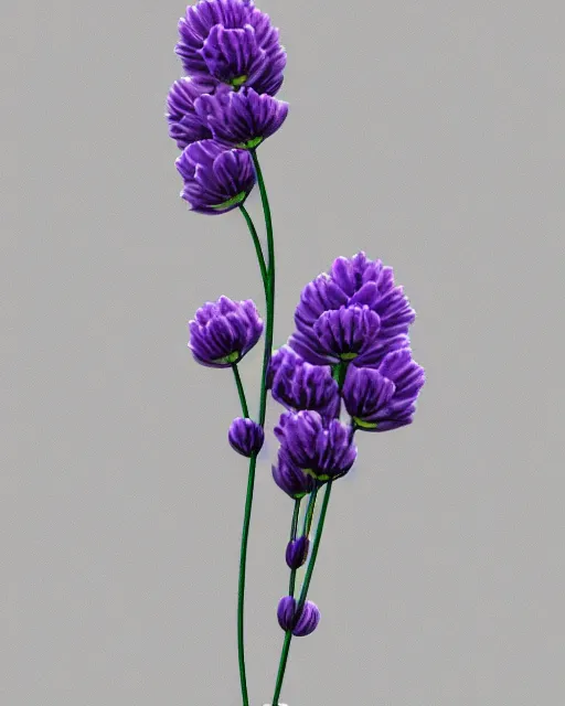 Image similar to an art nouveau lavender plant, masked transparent flat background, 8 k, volumetric lighting, french nouveau, trending on artstation, octane render, ultra detailed, hyperrealistic