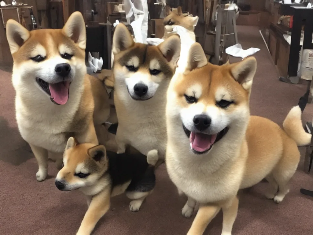 Image similar to shiba inu in the backrooms