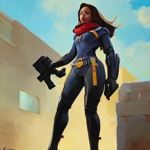 Image similar to greg manchess portrait painting of partially armored hermine granger as overwatch character, medium shot, asymmetrical, profile picture, organic painting, sunny day, matte painting, bold shapes, hard edges, street art, trending on artstation, by huang guangjian and gil elvgren and sachin teng