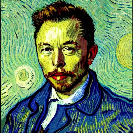 Image similar to elon musk by van gogh