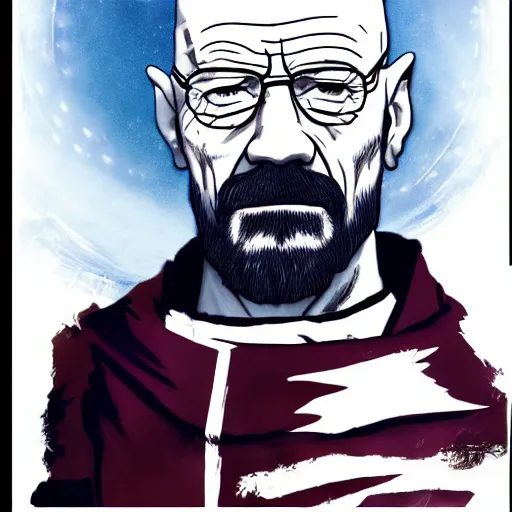 Image similar to walter white in the style of avatar the last airbender