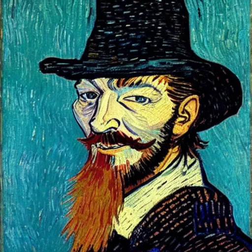 Prompt: guy fawkes playing nintendo, van gogh painting,