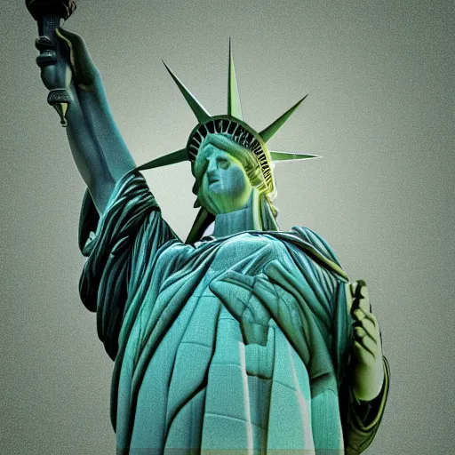Image similar to photomanipulation of statue of liberty sitting down with legs crossed, humor, ultrarealism, detailed, trending on artstation
