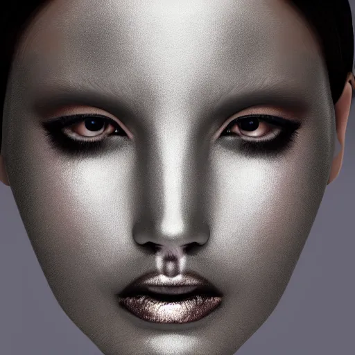 Prompt: stock adobe silver skin woman. model