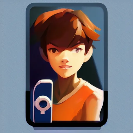 Image similar to face icon stylized minimalist game boy advance, loftis, cory behance hd by jesper ejsing, by rhads, makoto shinkai and lois van baarle, ilya kuvshinov, rossdraws global illumination