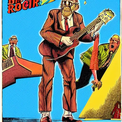 Image similar to The Artwork of R. Crumb and his Cheap Suit Rockers, pencil and colored marker artwork, trailer-trash lifestyle