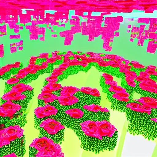 Image similar to a futuristic city made out of roses