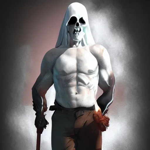 Image similar to Grim Reaper, muscled, Pride, artstation