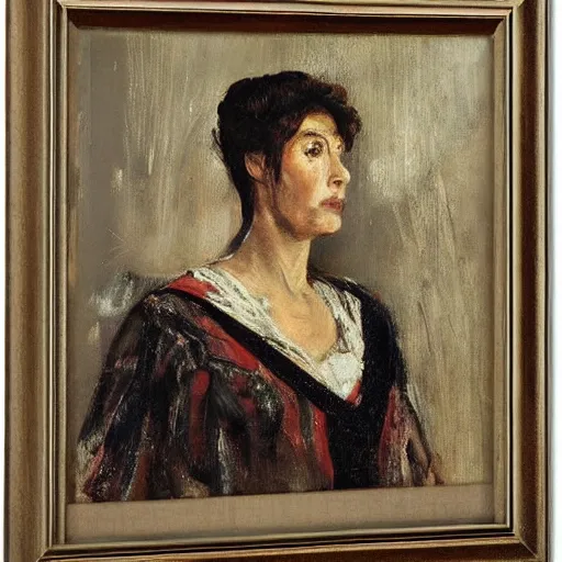 Prompt: Portrait of an italian country woman, beautiful, by Antonio Mancini, oil painting, francis bacon