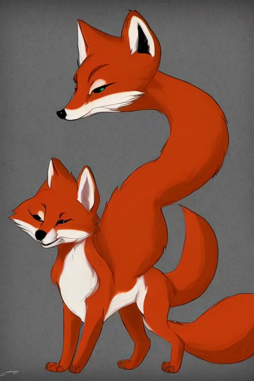 Image similar to an anthropomorphic fox, fursona!!! by don bluth, by kawacy, trending on artstation, full body