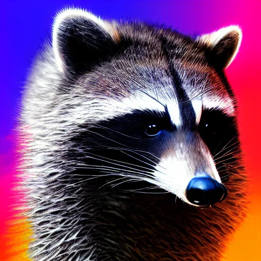 Image similar to profile of an racoon!!! bear!! hybrid, bold natural colors, masterpiece, trending on artstation, photograph