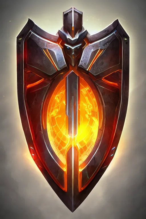 Image similar to shield fantasy epic legends game icon stylized digital illustration radiating a glowing aura global illumination ray tracing hdr fanart arstation by ian pesty and katarzyna da „ bek - chmiel