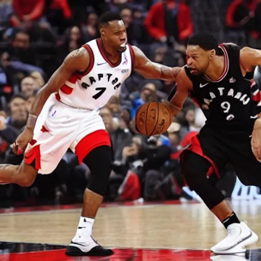 Prompt: The Toronto Raptors where every player is a velociraptor, photo, ESPN, 8k