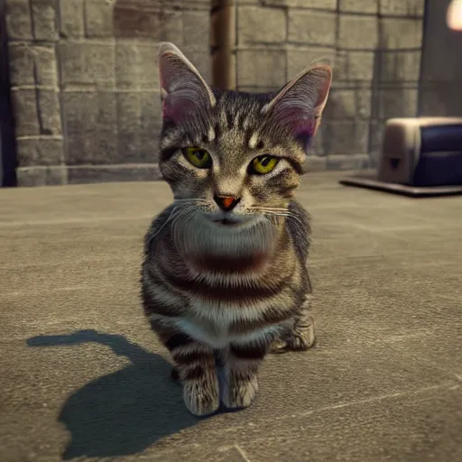 Image similar to tabby cat, unreal engine