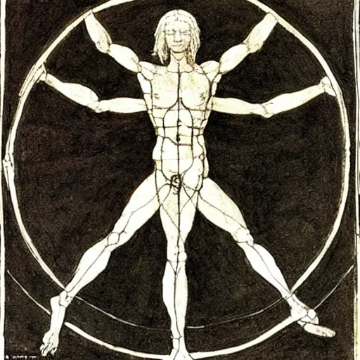 Image similar to Vitruvian Man Drawing by Leonardo da Vinci