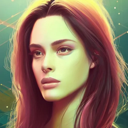 Prompt: electric woman, cute - fine - face, pretty face, oil slick hair, realistic shaded perfect face, extremely fine details, realistic shaded lighting, dynamic background, artgerm, 8 k ultra realistic, highly detailed, digital painting by sylvain sarrailh, alena aenami, jeremy lipkin, michael garmash, ando tadao, kan liu