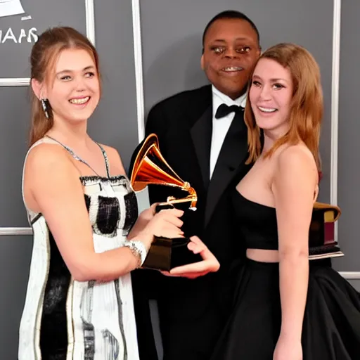 Image similar to addison rae winning a grammy