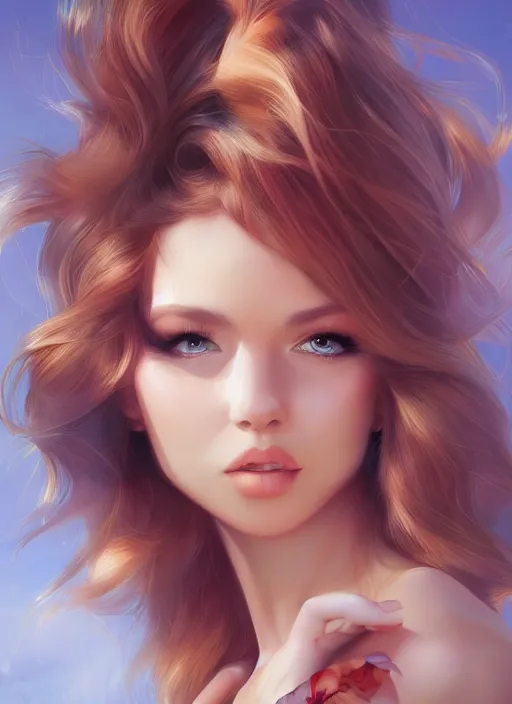 Prompt: beauty woman, trending on artstation, by Artgerm