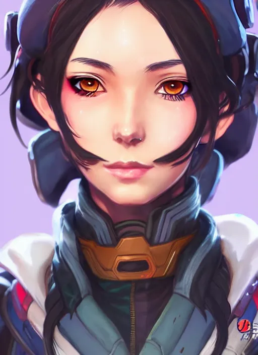 Image similar to Mercy in apex legends as an anime character digital illustration portrait design by Ross Tran, artgerm detailed, soft lighting