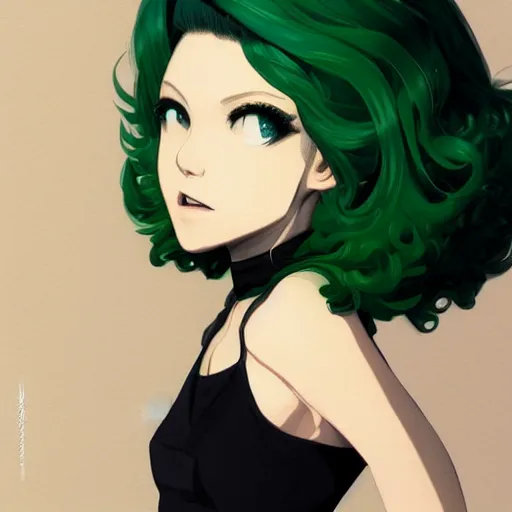 Prompt: tatsumaki with green hair, portrait art by ilya kuvshinov artgerm yusuke murata, detailed intricate art, sharp focus, 4 k hd, trending on artstation