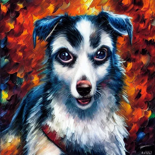 Prompt: very guilty dog by arthur adams, charlie bowater, leonid afremov, chiho ashima, karol bak, david bates, tom chambers