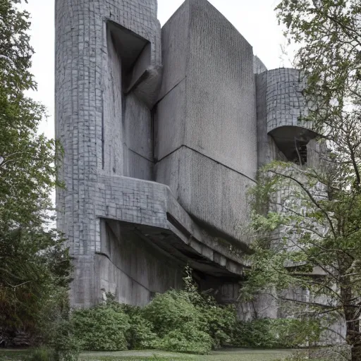 Image similar to scifi castle with a hybrid of brutalist and organic architecture, photography