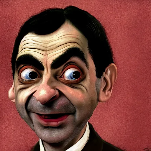 Prompt: Mr. Bean in the style of a painting from Dishonored