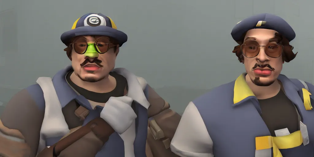 Image similar to sam hyde in team fortress 2, game screenshot