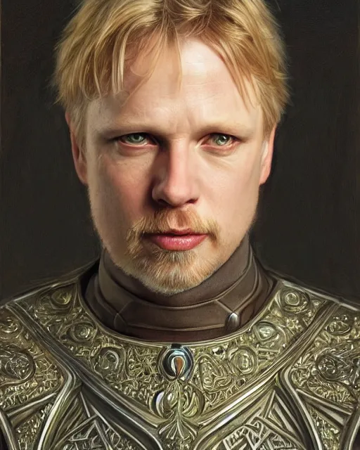 Image similar to arthur pendragon portrait, highly detailed, very intricate, cinematic lighting, painted portrait, by donato giancola and rossdraws and magali villenueve, featured on artstation