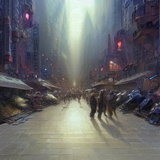 Image similar to The Eldritch City, art by Donato Giancola, Craig Mullins, digital art, trending on artstation