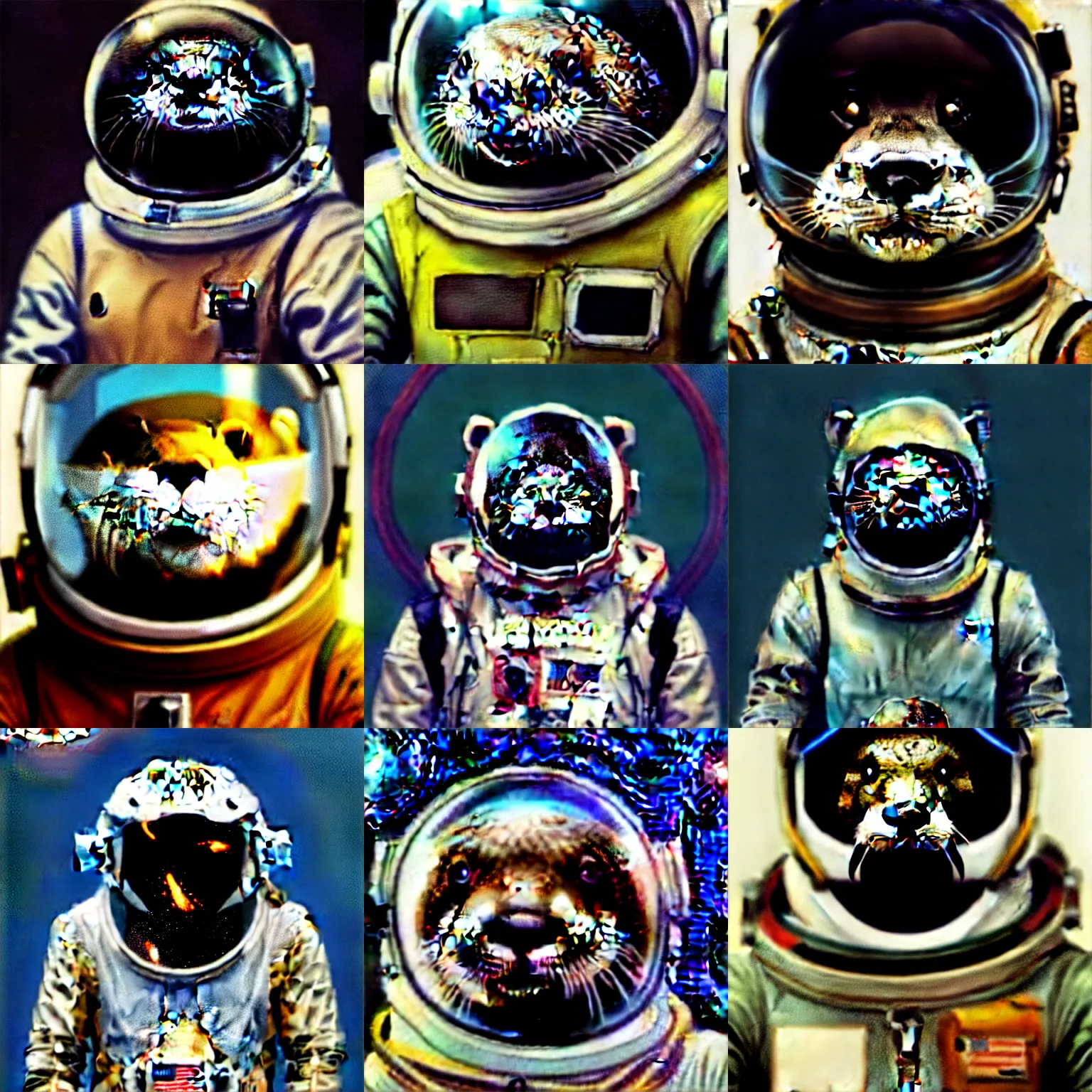 Prompt: an otter wearing an astronaut suit,digital art,ultra realistic,ultra detailed,art by greg rutkowski,detailed face