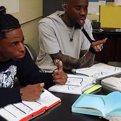 Prompt: lil wayne teaching calculus