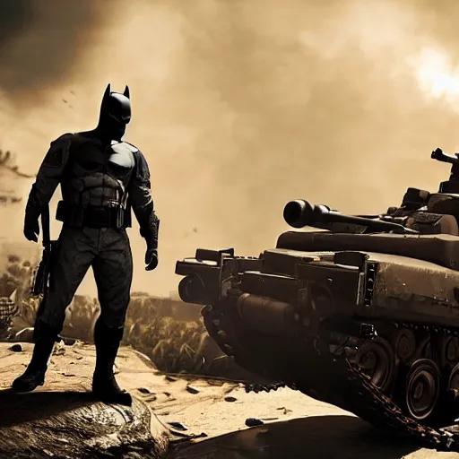 Image similar to batman as a soldier in battlefield v
