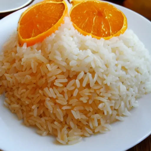 Prompt: rice with oranges and creme