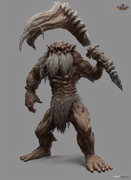 Image similar to а fantasy Proto-Slavic Troll creature inspired blizzard games, full body, detailed and realistic, 4k, trending on artstation, octane render