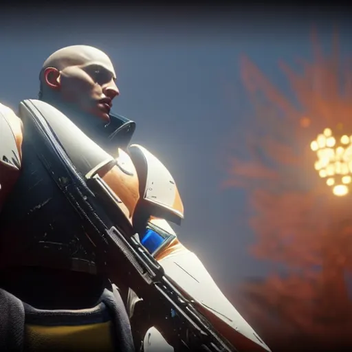 Prompt: beautiful portrait of zavala in destiny 2, ultra detailed, hyper realistic, unreal engine, ray tracing 8 k