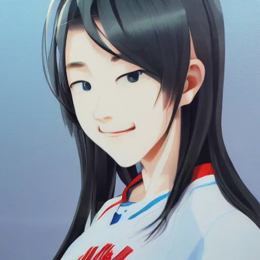 Image similar to a high detail portrait of high school girl by makoto sinkai, by BUNBUN, in simple background, CLIP STADIO, mad painting