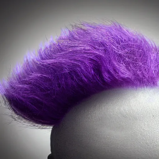 Image similar to donald trump with hair made of purple ice