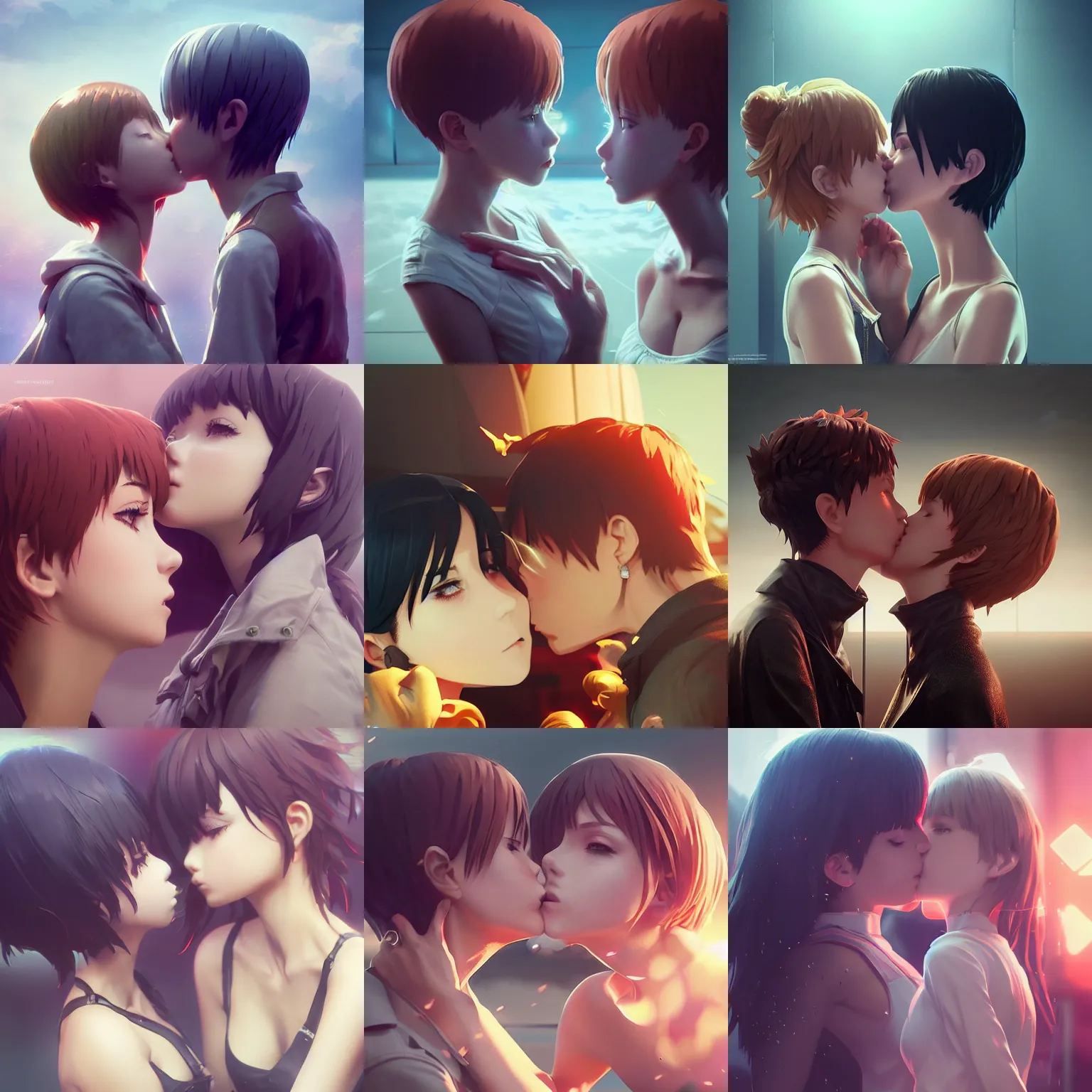 Anime girl kiss girl #31 | Lesbian kiss - YouTube