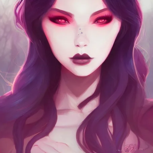 Image similar to a portrait of a beautiful vampire, art by lois van baarle and loish and ross tran and rossdraws and sam yang and samdoesarts and artgerm, digital art, highly detailed, intricate, sharp focus, Trending on Artstation HQ, deviantart, unreal engine 5, 4K UHD image