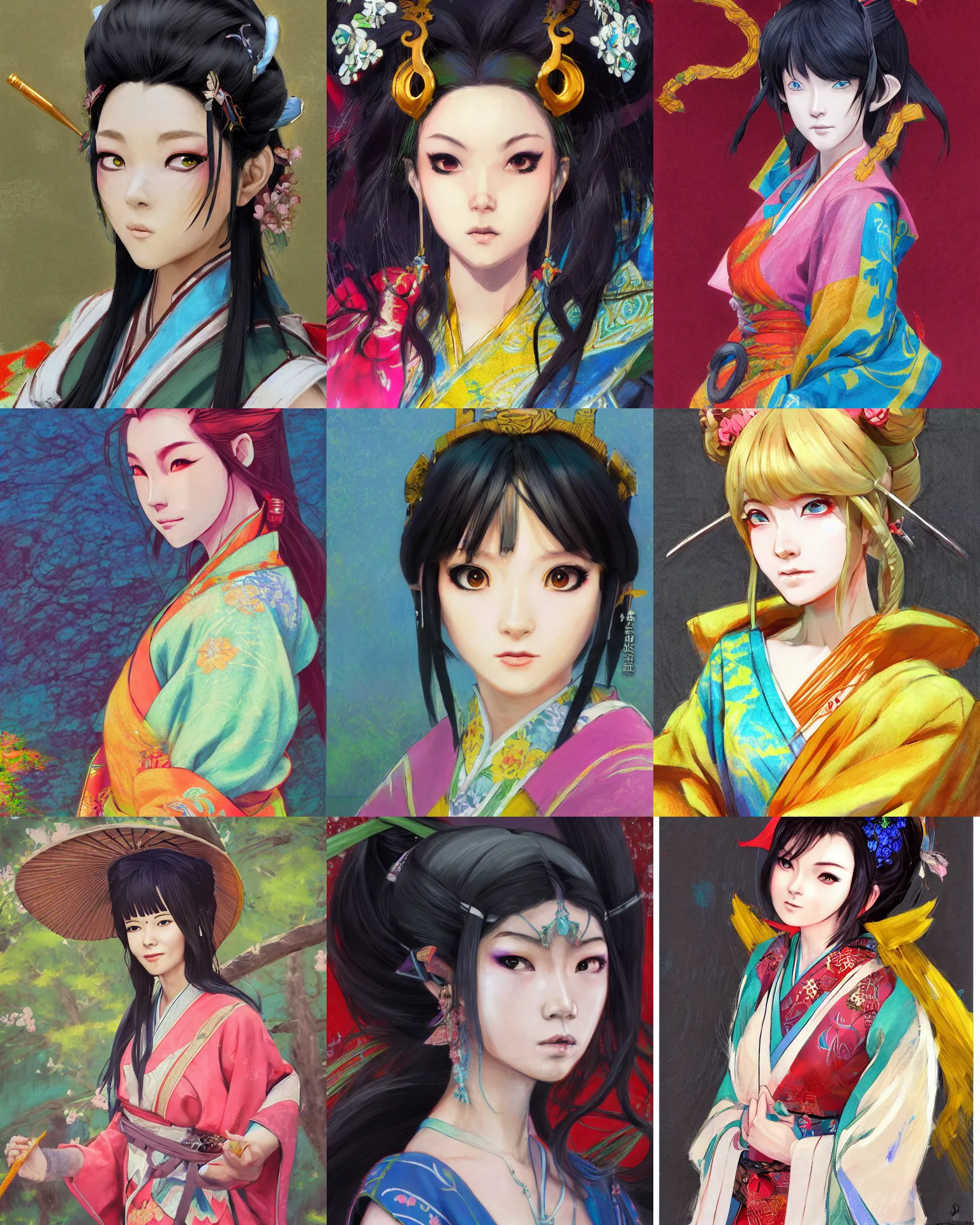 Prompt: A painterly oil pastel anime portrait of Ssunbiki as a beautiful woman wearing a kimono from Skyrim, by Stanley Artgerm Lau, WLOP, Rossdraws, James Jean, Andrei Riabovitchev, Marc Simonetti, and Sakimichan, large brush, low detail, trending on artstation