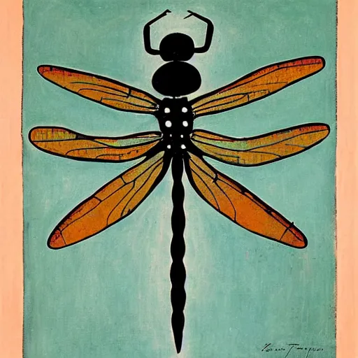 Image similar to a dragonfly by rufino tamayo