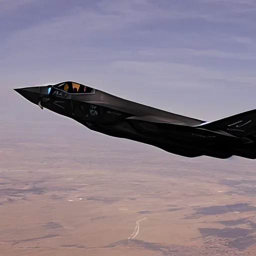 Image similar to The F-35 in the style of the Space Shuttle, black belly, white cloth top