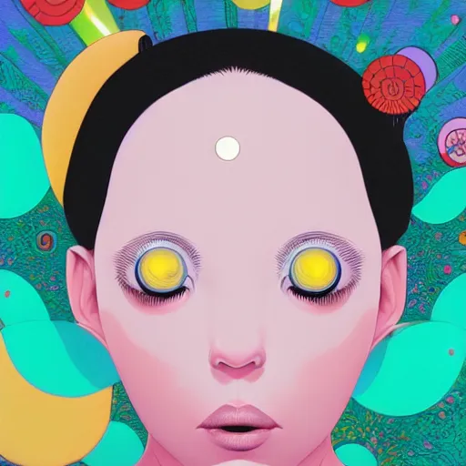 Image similar to portrait of a girl, beeple and james jean, chiho aoshima color scheme