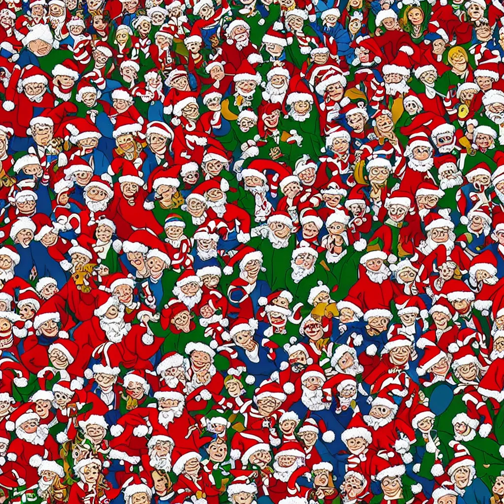 Prompt: where is waldo christmas time