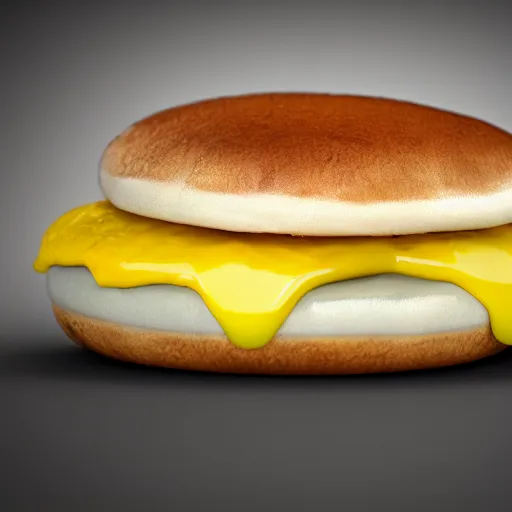Image similar to cute octane render of an egg mcmuffin, cinematic, studio lighting