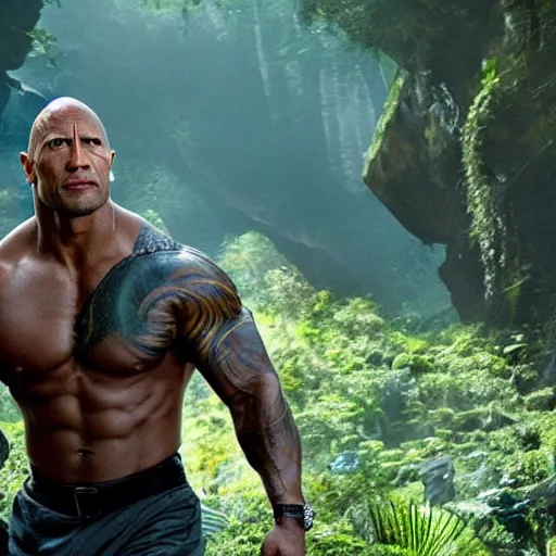 Prompt: Dwayne Johnson in Avatar 4K quality super realistic