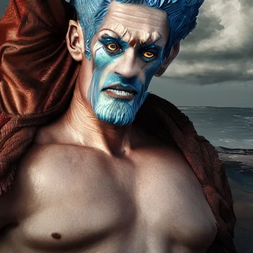 Prompt: hyperrealist portrait of hades from hercules, ornate, epic, volumetric, octane render, unreal engine, hyperdetailed, intricate digital art, by annie leibovitz