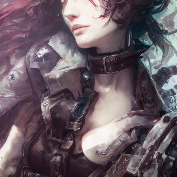 Image similar to christina hendricks!!! goth, tankoban, 4 k, tone mapping, akihiko yoshida, james jean andrei riabovitchev marc simonetti, yoshitaka amano, long hair, curly, h. hydrochaeri