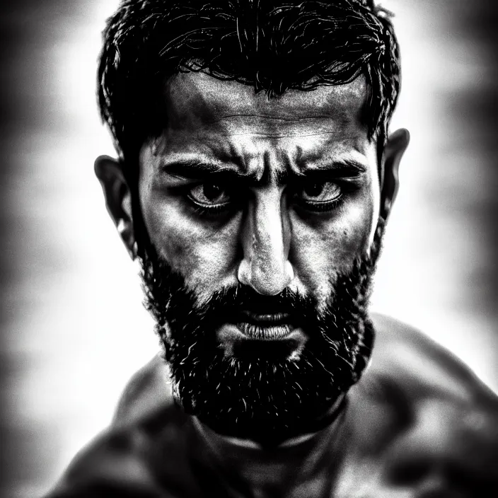 Image similar to cinematic bust portrait, sheikh, sultan, emir, head and chest only, almur, contemporary, masterpiece, cinematic composition, dramatic pose, beautiful lighting, sharp, details, hyper - detailed, hd, 4 k